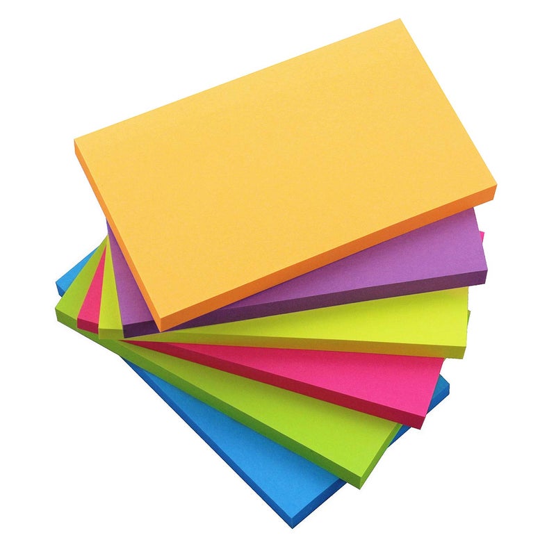 SIMONA Sticky Notes 3x5, 6 Color Bright Colorful Sticky Pad, 6 Pads/Pack, 70 Sheets/Pad, Self-Sticky Note Pads - Image 1